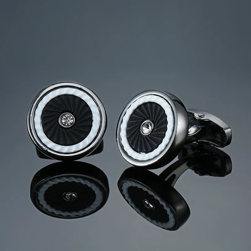 

DY новые высококачественные брендовые черные запонки с кристаллами Модные мужские французские запонки для рубашек оптом