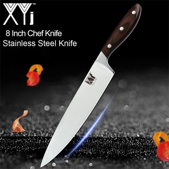 B.8 inch chef knife XYj Нержавеющая сталь Ножи Кухня шеф-повара Ножи высокое углеродный острый Gyutou Nakiri сантоку ножи эргономичный оборудование инструменты - Цвет: B.8 inch chef knife