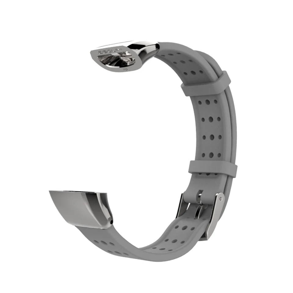 Silver Grey Ремешок на запястье для huawei Honor Band 3 Смарт-часы из нержавеющей стали с пряжкой силиконовый браслет напульсники для huawei Sport Band 2 Pro - Цвет: Silver Grey