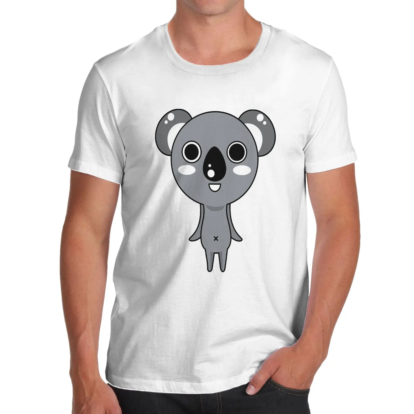 Men's Cute Koala Funny Animal T-Shirt Cartoon t shirt men Unisex New Fashion tshirt Loose Size top ajax 2018 funny shirts | Мужская
