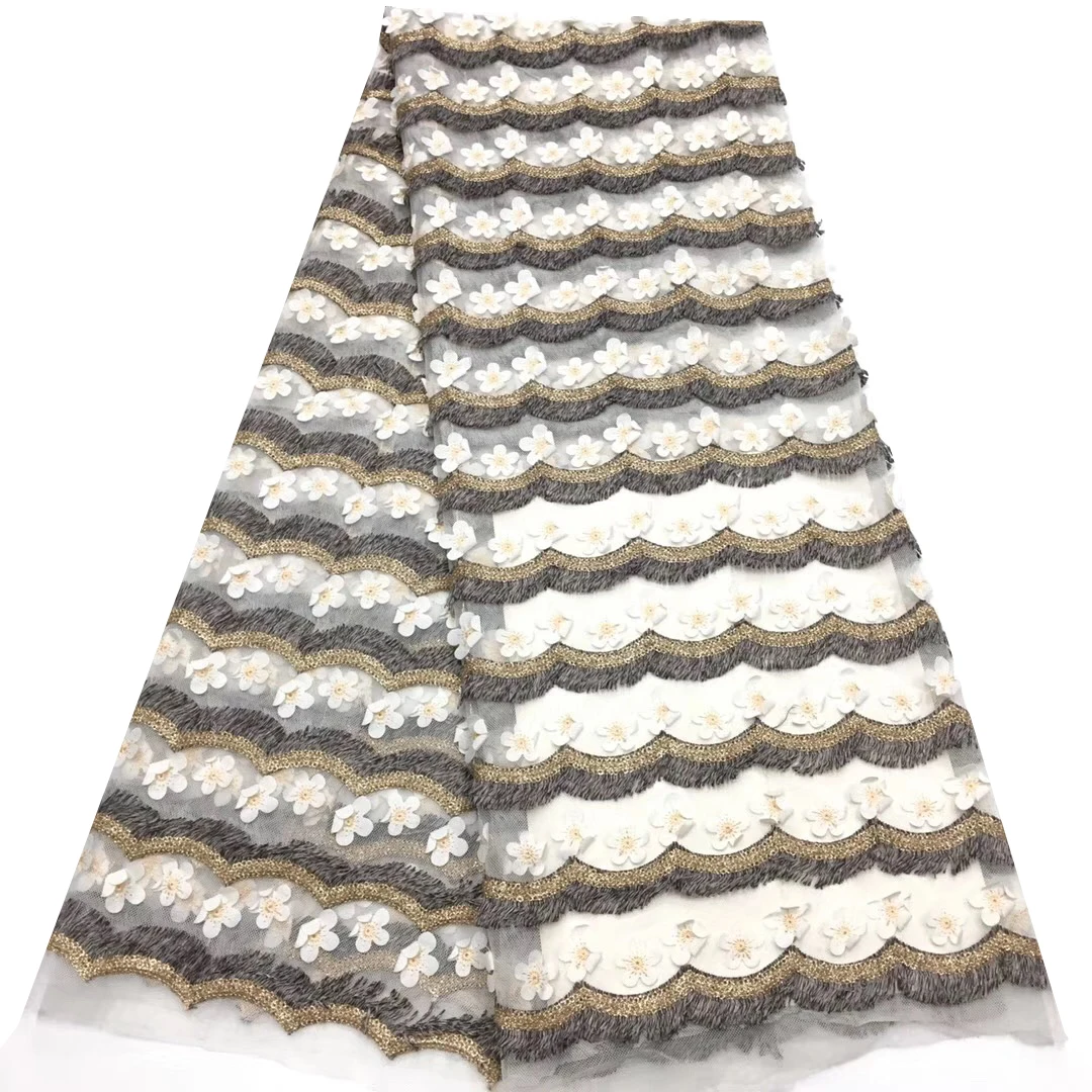 5 ярдов Новое поступление оптовая продажа Нигерия французский Тюль Африканский