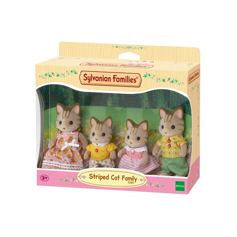 Sylvanian family three-grain cat Набор фигурок из 4 предметов для родителей и детей игрушка