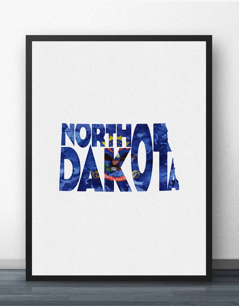 Typo флаг карта город Карта стены Искусство Краска Настенный декор холст