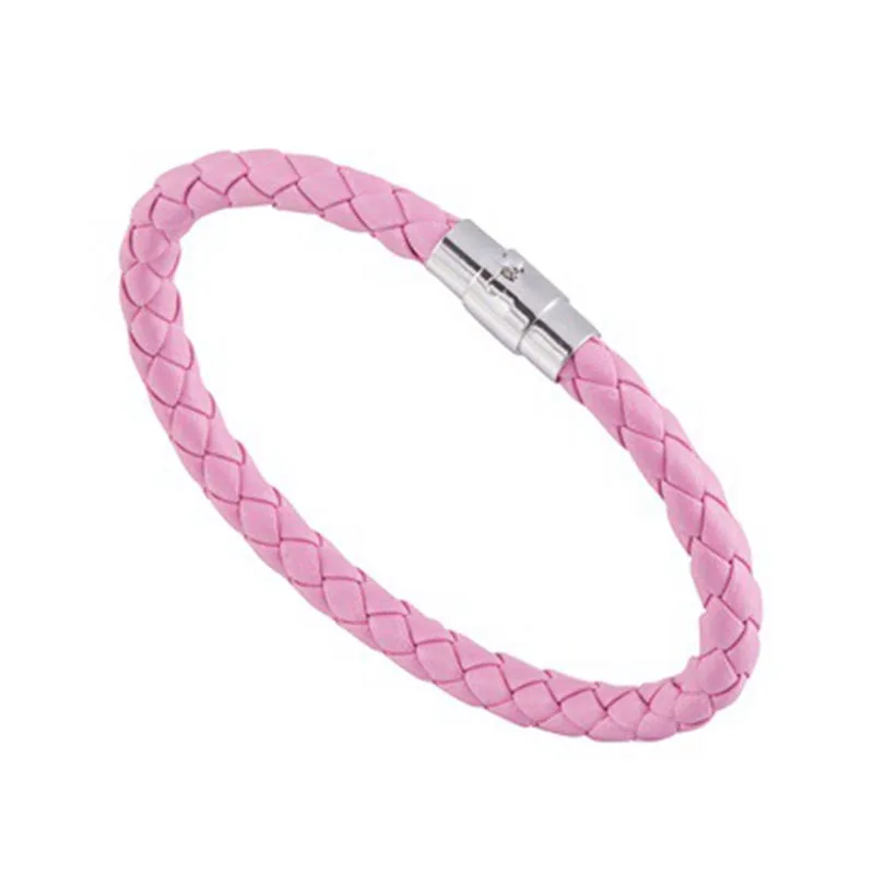 pink THLIVEOU, новинка, модный мужской браслет из тонкой синтетической кожи, браслет, плетение, браслеты, Mujer, модные ювелирные изделия - Окраска металла: pink