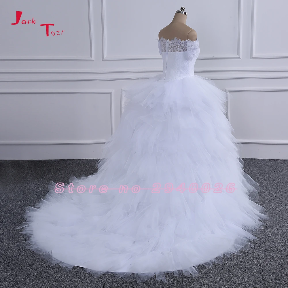 Jark Tozr Vestido De Noiva 2019 кружевное платье с короткими рукавами и открытыми плечами