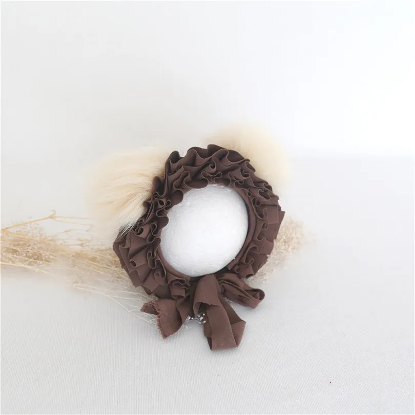 Одежда розового цвета для новорожденных рюшами Цветочный чепчик класса люкс