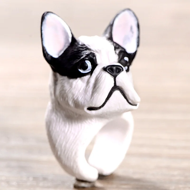 Женские объемные кольца для ромашек в виде животных свиньи панды бульдога тигра