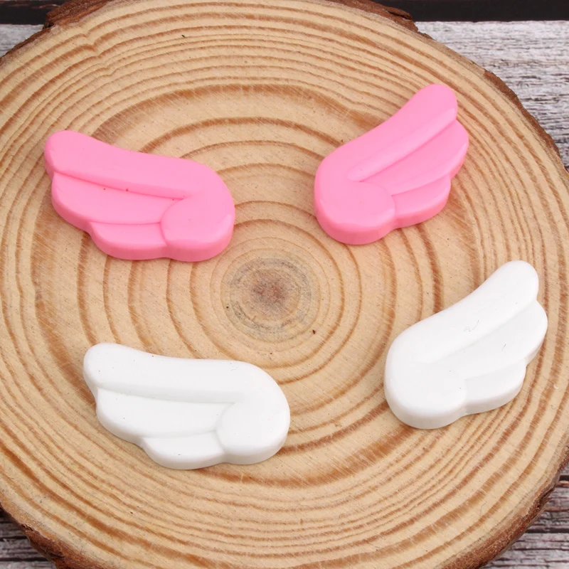 10pc Pink White Wing Resin Flatback Cobochon Findings Diy Handmade Head Rope Necklace Earring Kids Girl Jewelry Accessories F105 | Украшения