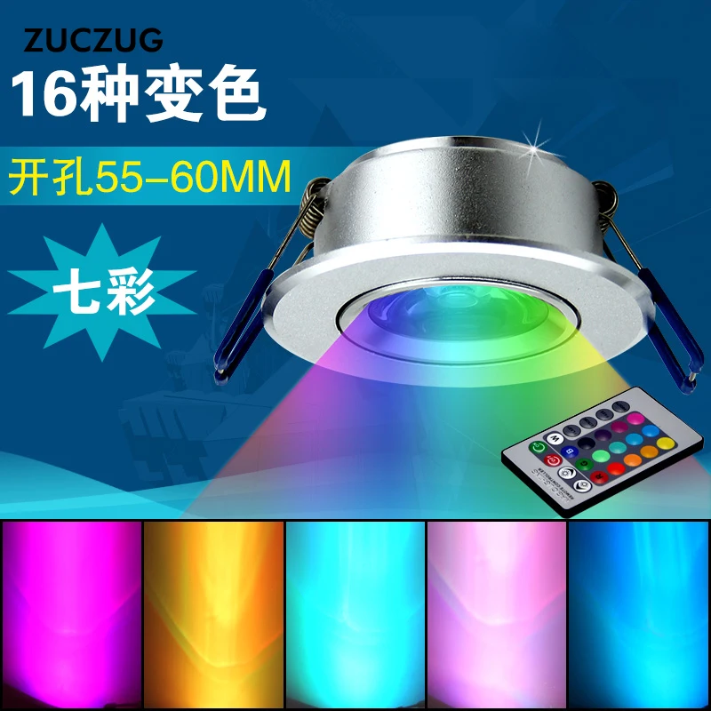 Led 3 Вт RGB прожекторы цвет-изменение потолочные светильники дистанционного