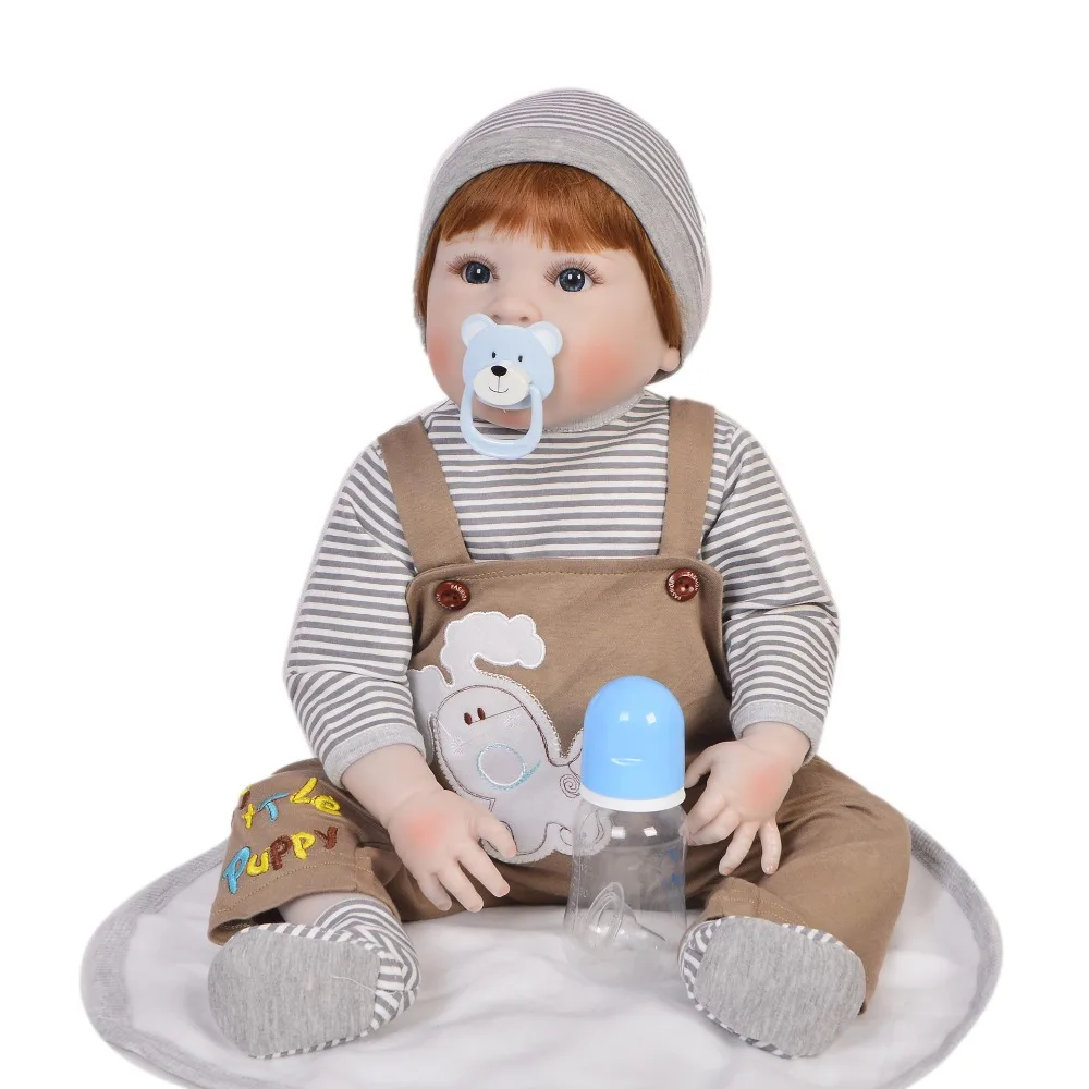Настоящая кукла реборн Нетоксичная силиконовая Bebe Reborn Boy с 1 шт. подарок пустышка