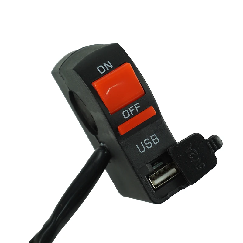 Универсальная кнопка включения/выключения на руль мотоцикла с USB
