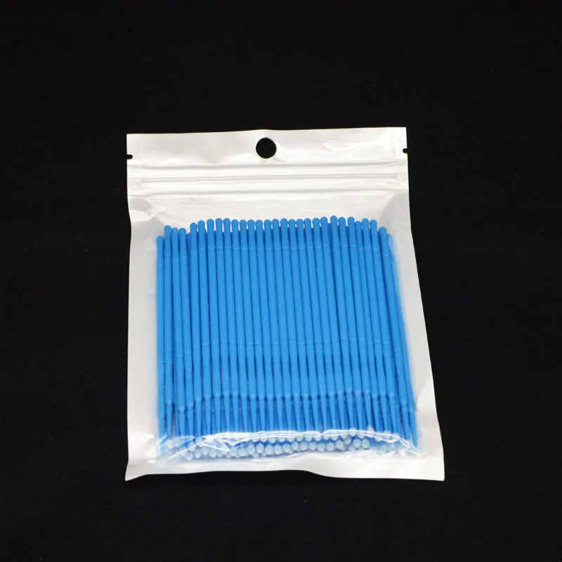 100pcs Portable Disposable Micro Brush Eyelash Extensions Removal Cotton Swab False Lashes Makeup Applicator Stick A055 | Красота и