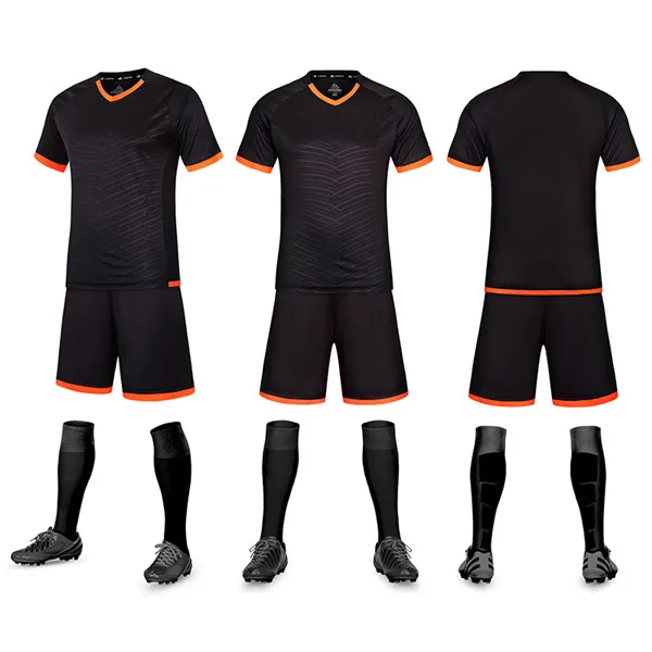 Футбольная форма для мальчиков football uniforms Пользовательский номер вашего номера высокого качества дышащий надпись на футболке - Цвет: Black 5017