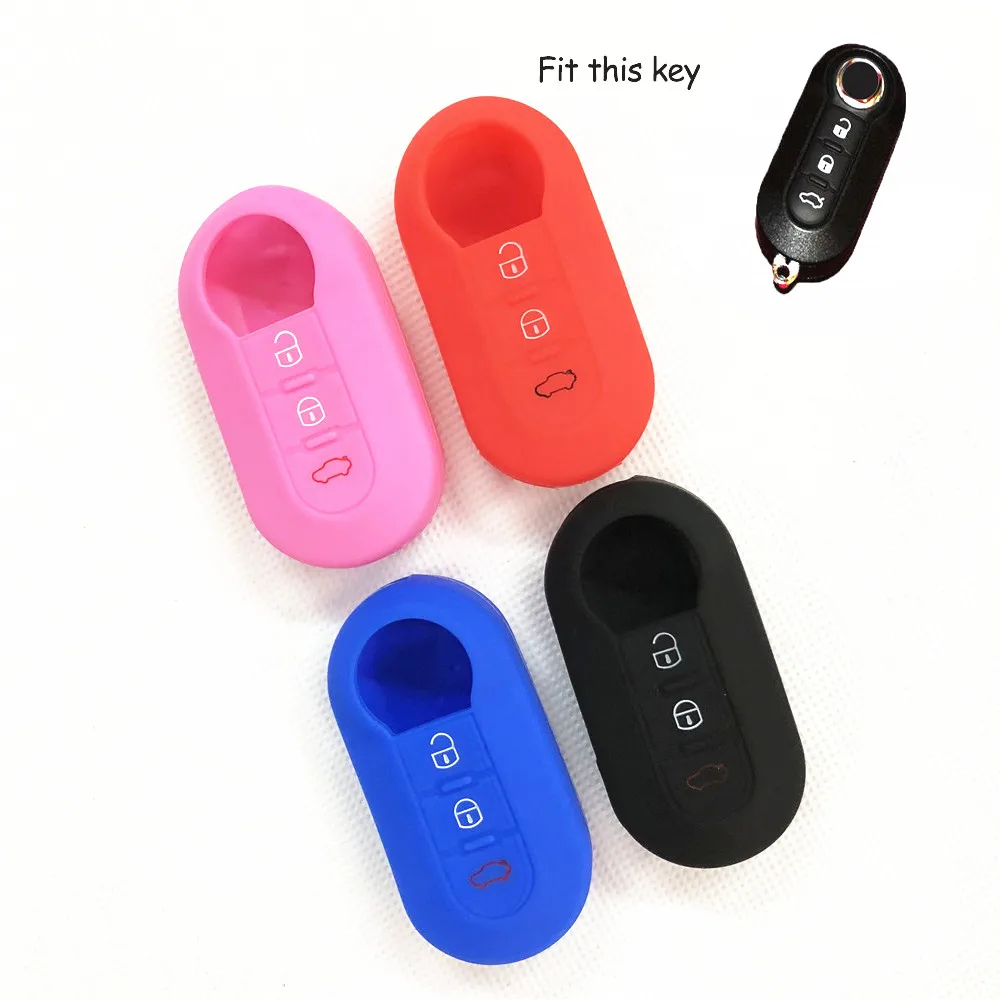 Силиконовый Автомобильный Дистанционный Брелок чехол для Fiat 500 500L Bravo Ducato Doblo Lancia