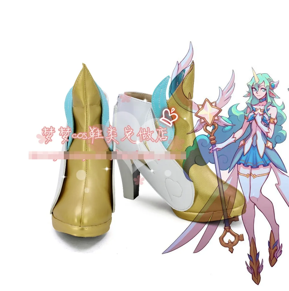 Игра LOL Star Guardian Soraka косплей обувь Хэллоуин все размеры|Туфли| |