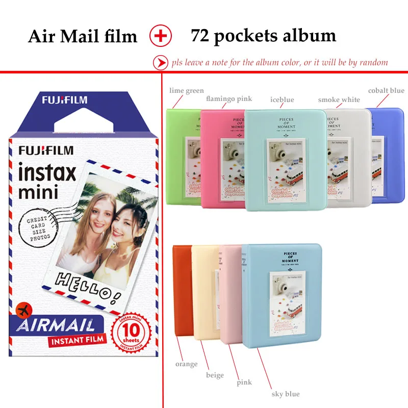 Fujifilm Instax Mini Film Airmail 10 листов для FUJI Instant Photo Camera 9 8 7s 70 90 25 смартфон принтер SP 2