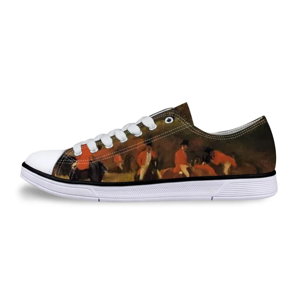 

2019 Personalized Fashion Men Casual Ballerina Painting Art Print Shoes Male Canvas Shoe Flats for Edgar Degas Master Pieces