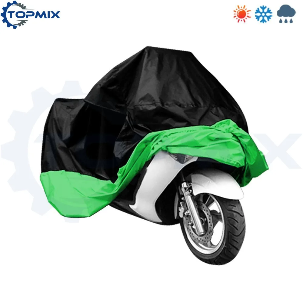 Чехол для мопеда и мотоцикла XL/XXL/XXXL черный + зеленый водонепроницаемый защита от