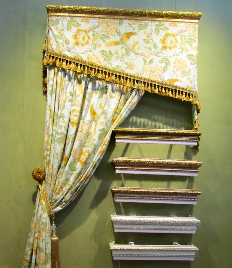 2018 Роскошная занавеска верхняя коробка резьба по синтетическому дереву евро