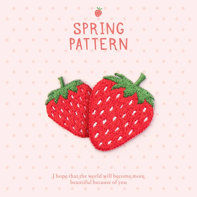 

Strawberry Embroidery Hot Cloth Sticker Clothes, Shoes, Hats, Fashion, Versatile,Down Jacket,Small Back Tape Decoration