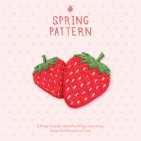 strawberry embroidery hot cloth sticker clothes shoes hats fashion versatiledown jacketsmall back tape decoration