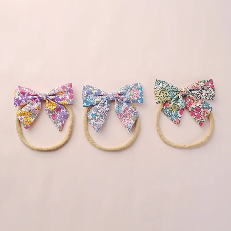 

Lovely Bowknot Elastic Head Bands For Baby Girls Headband For Children Tuban Baby Baby Accessories Floral Hair haarband