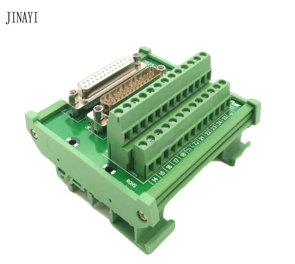 25 контактный DB25 D SUB женский Штекерный сигнал клемма PCB прерывательный модуль