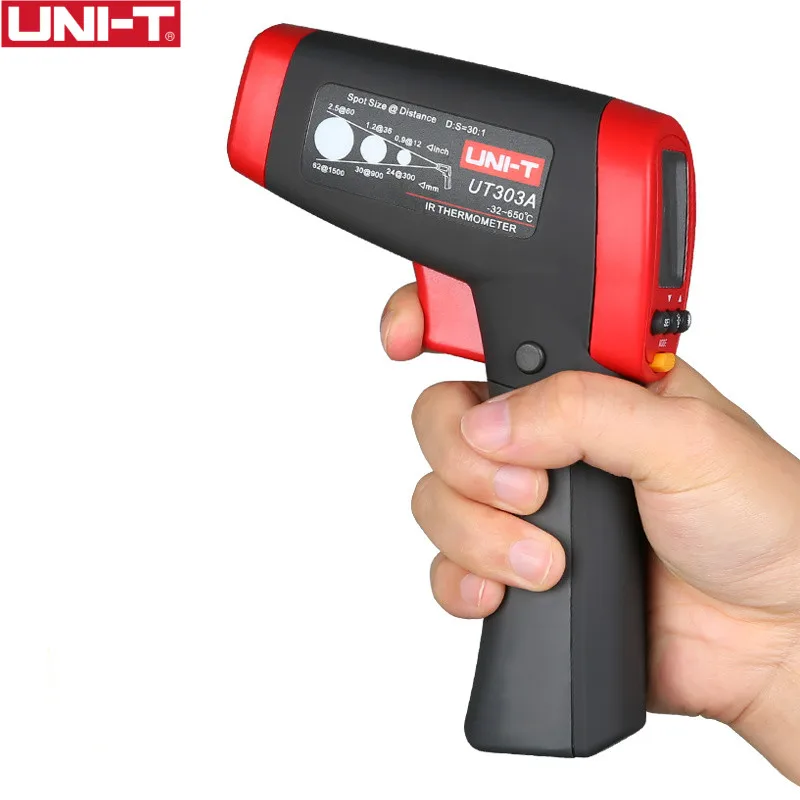 UNI-T UT303A инфракрасный термометр измеряет температуру с расстояния легко носить с собой Бесконтактный быстрый тест температуры