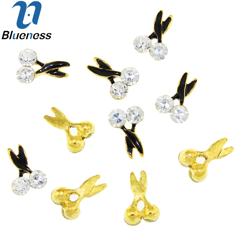 10 шт./лот 3D блестящие стразы аксессуары для ногтей красота ножницы дизайн золотой