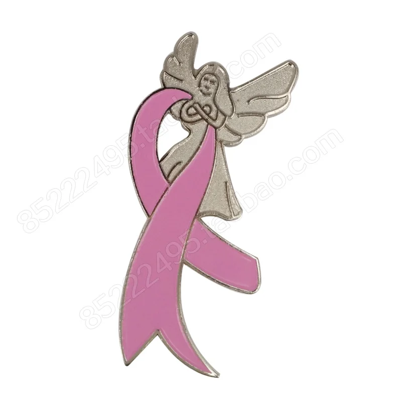 

Breast Cancer Awareness Angel Wing Pink Ribbon Lapel Pins