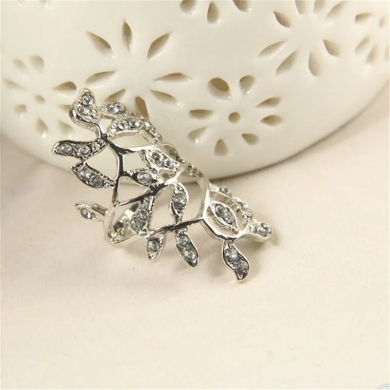 Горячее элегантное женское яркое кольцо полное золото/серебро кристалл полый