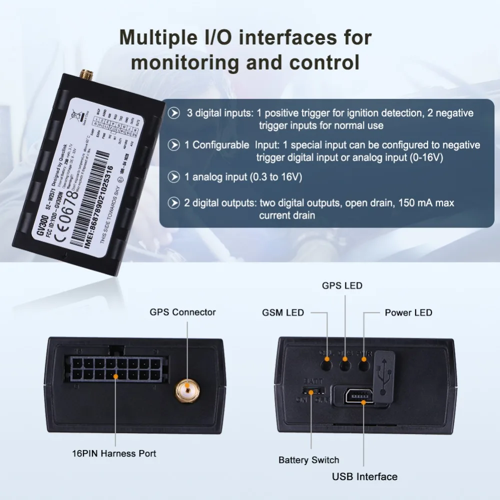 Queclink GV300 2G Автомобильный GPS трекер Localizador автомобильный Rastreador Veicular Vehiculo