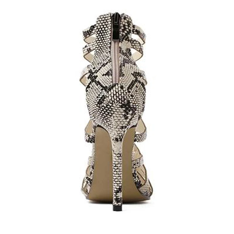 BeckyWalk/сандалии гладиаторы со змеиным узором женская летняя обувь на высоком