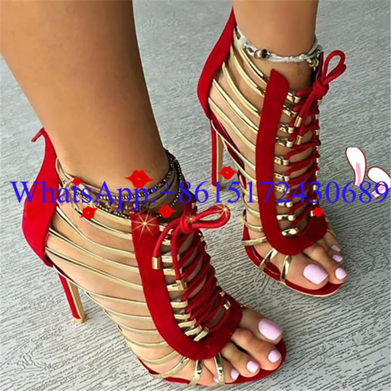 Замши Гладиатор Сандалии Женщины Насосы Вырезами Летняя Обувь Молния Высокие