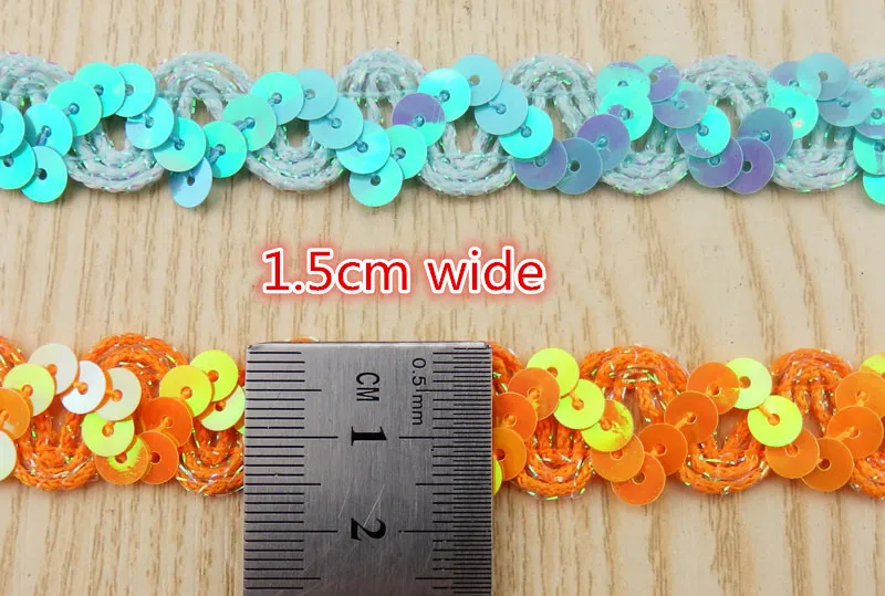 Кружевная лента с блестками 12 м/лот 1 5 см