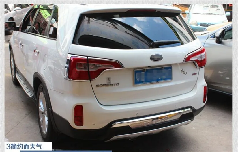 Подходит для Kia Sorento R 2013 Передний+ задний бампер диффузор бамперы для губ защитная накладка ABS хромированная отделка 2PES