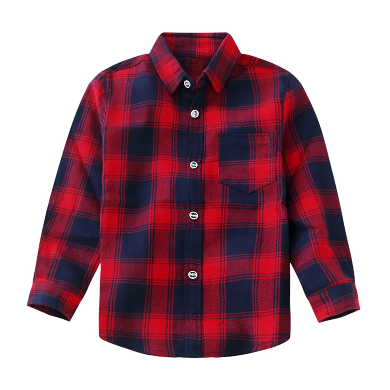Promotion Hot Sale Boys Shirts Classic Casual Plaid Flannel Children shirts For 3-11 Years Kids Boy Wear