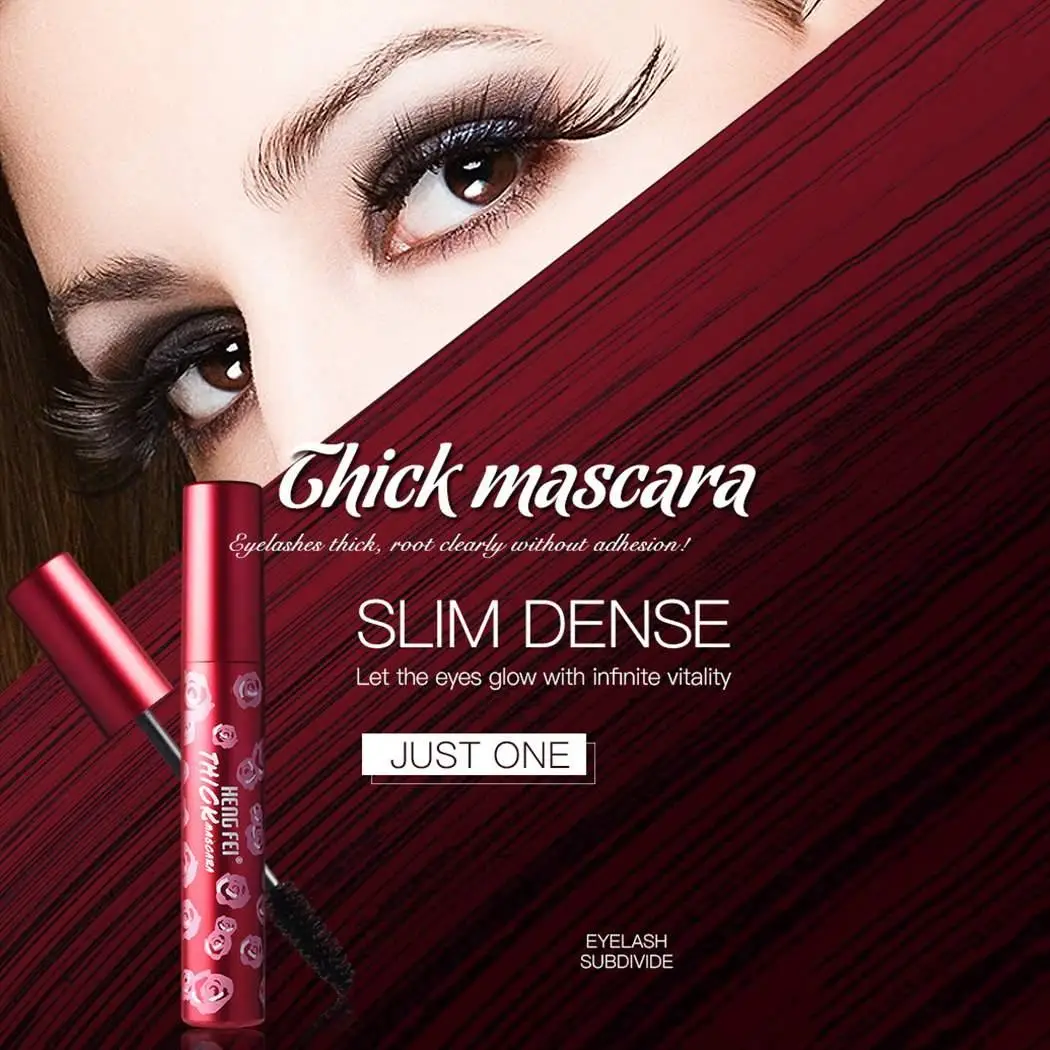 Модные Шелковые волокна тушь для ресниц Водонепроницаемые длинные черные