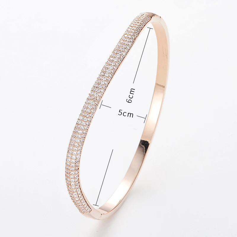 Hadiyana Simple Fashion AAA Zircon Ladies Bracelet 2018 Newest Wave Bride Engagement Wedding Jewelry Bangles For Women BG4006 | Украшения и