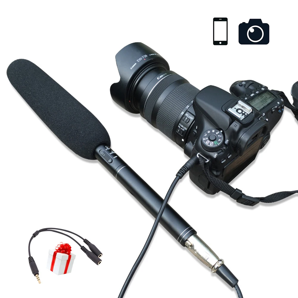 Ulanzi ручной микрофон видео интервью для iPhone X/8 7 Plus Смартфон Android DSLR камера Nikon Canon sony