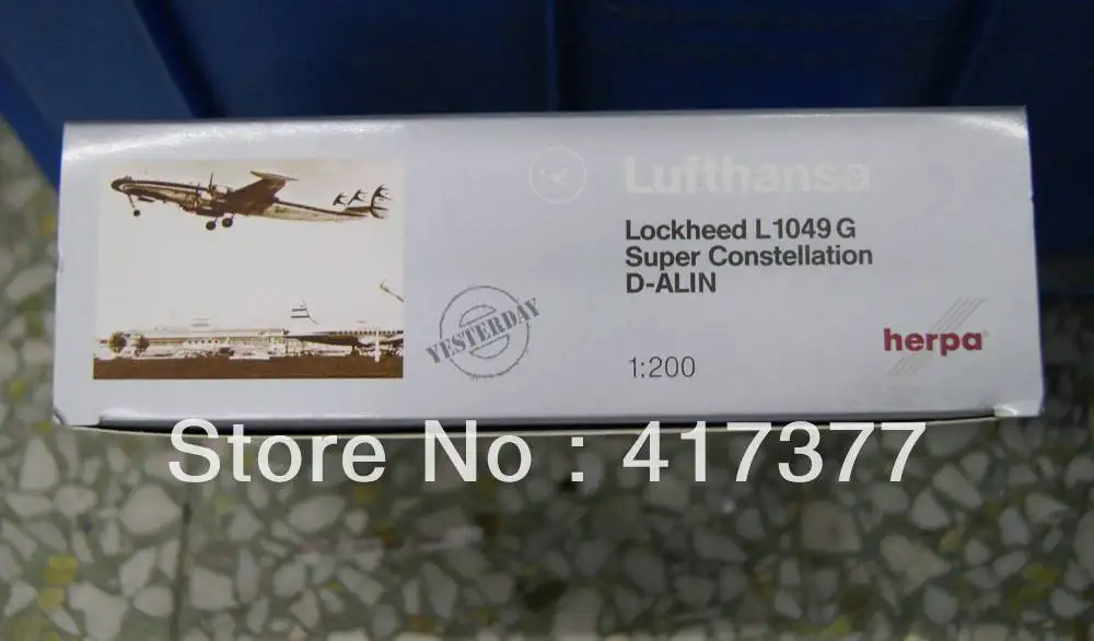 FREE SHIPPING New Herpa Yesterday Lufthansa Airline Lockheed L1049G Super Constellation D-ALIN 1:200 1/200 WingsWorld 551328 |