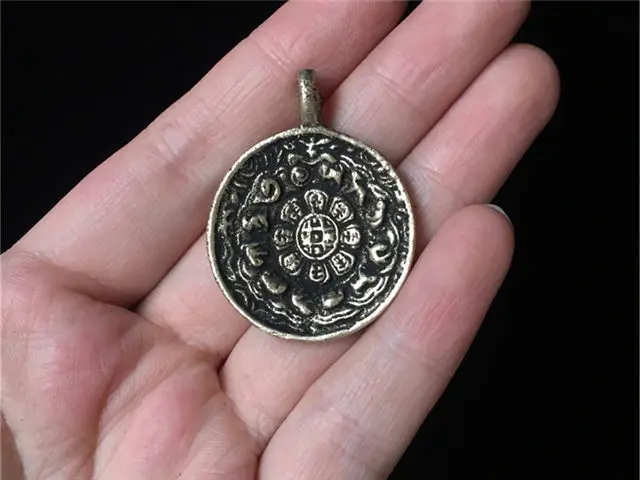 TBP238 Тибетский Jiugong Bagua амулет поясная бирка 12 Zodian животные Тибет тотем для мужчин
