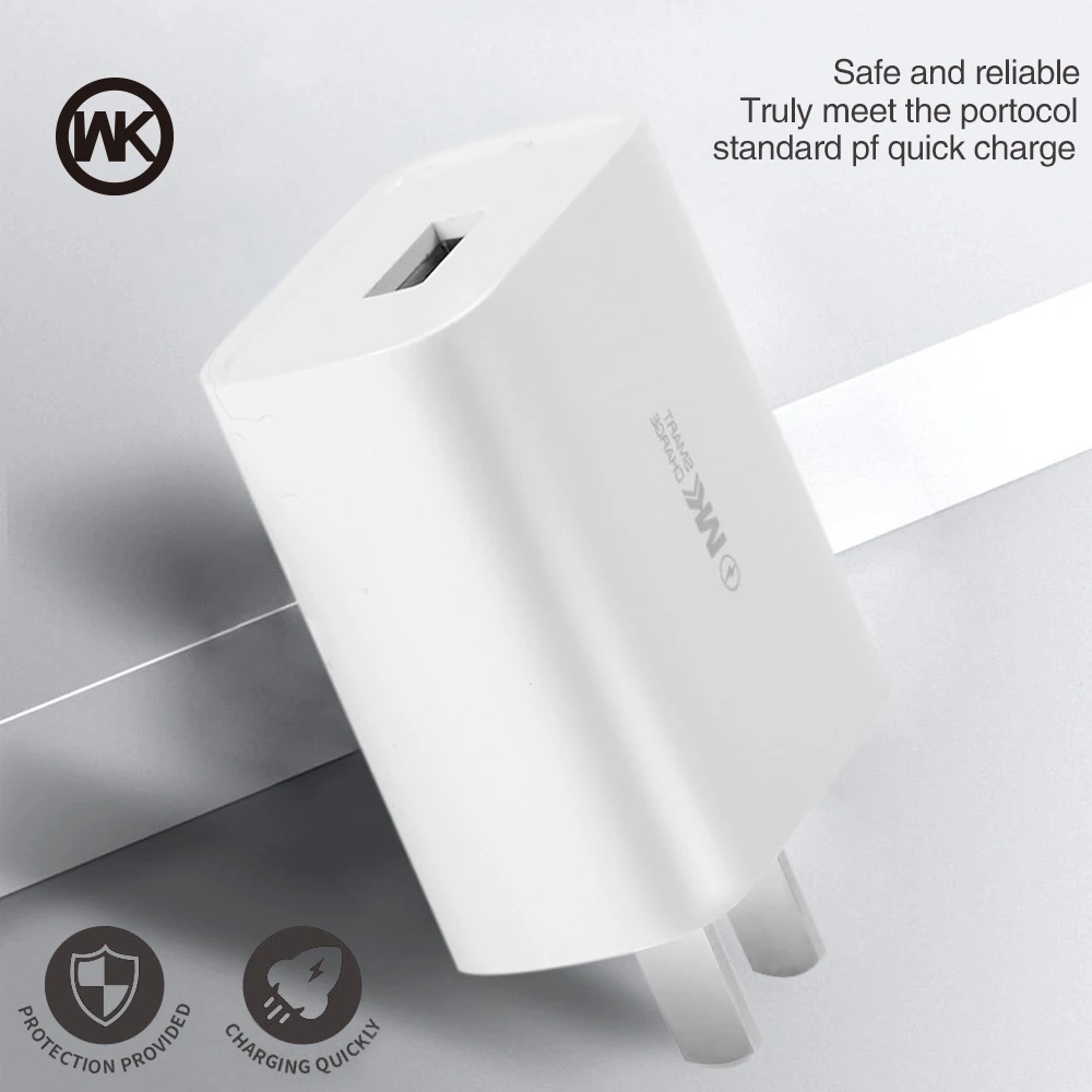WK 2.1A USB быстрый адаптер для мобильного телефона зарядное устройство iPhone X XS Max 6 7 8