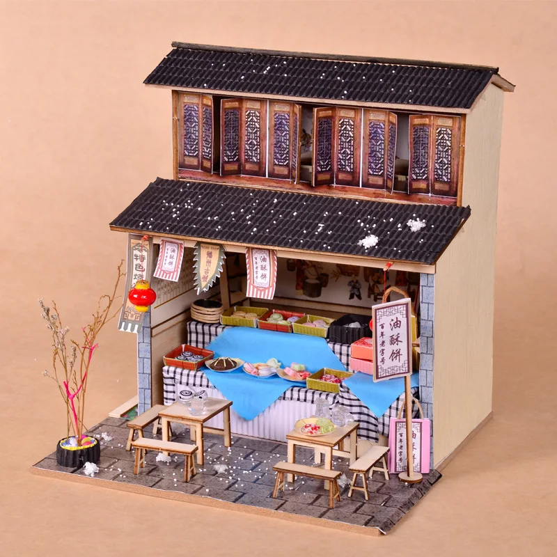 

Japanese style DIY cabin wooden hand-assembled attic model mini DIY house material creative birthday gift