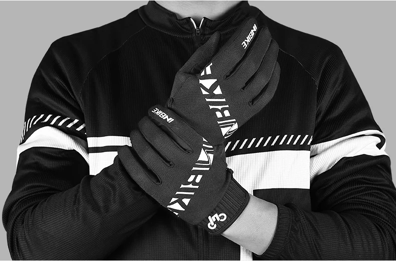 INBIKE, спортивные перчатки на полный палец, перчатки для езды на велосипеде с сенсорным экраном, противоскользящие велосипедные перчатки для мужчин и женщин, мотоциклетные перчатки для горного велосипеда