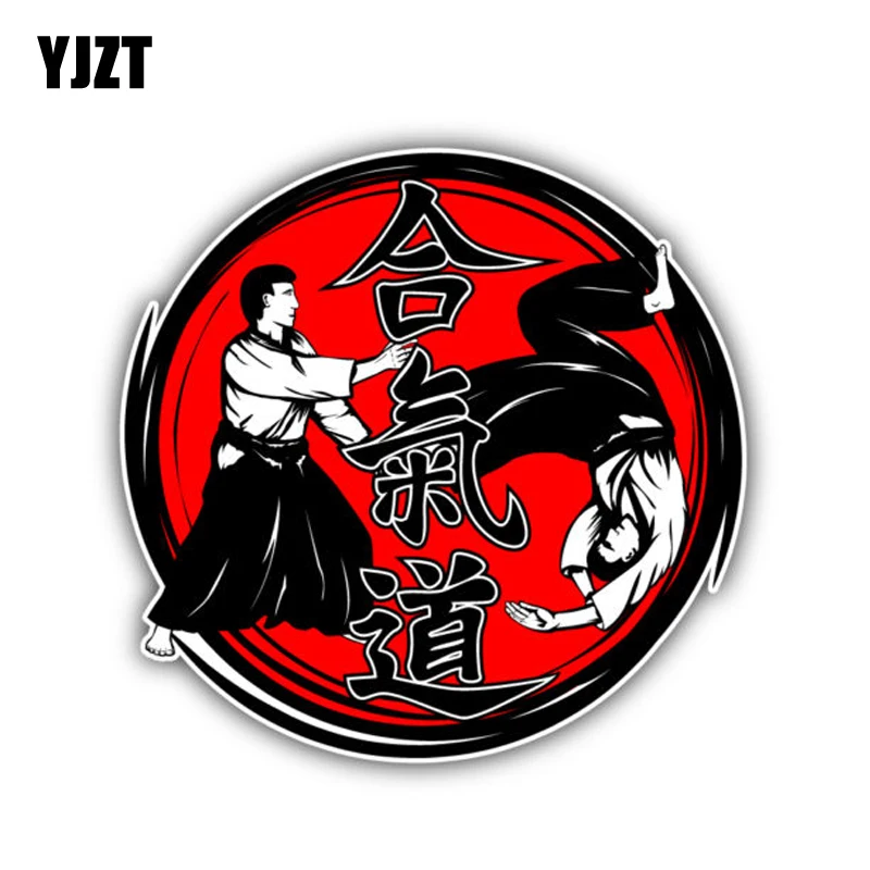 YJZT 12 6 см * наклейка на машину мотоцикл Aikido Hieroglyph Fighter светоотражающие наклейки