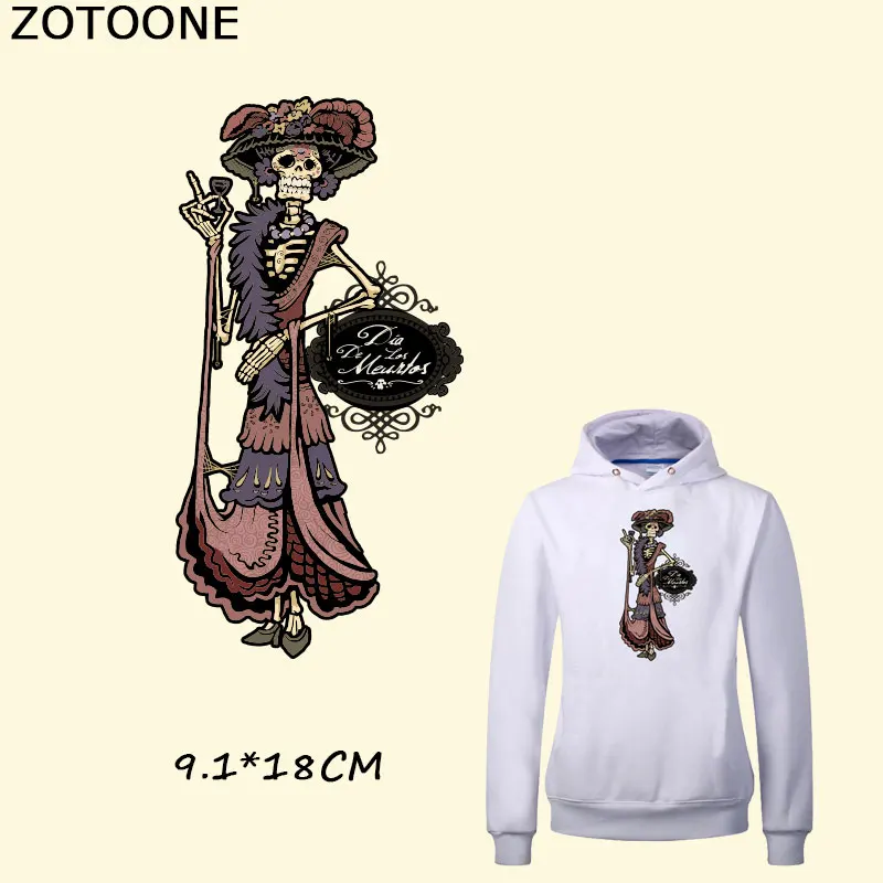 ZOTOONE аниме Череп Леди утюгом патчи для одежды детские стикеры A уровень моющиеся