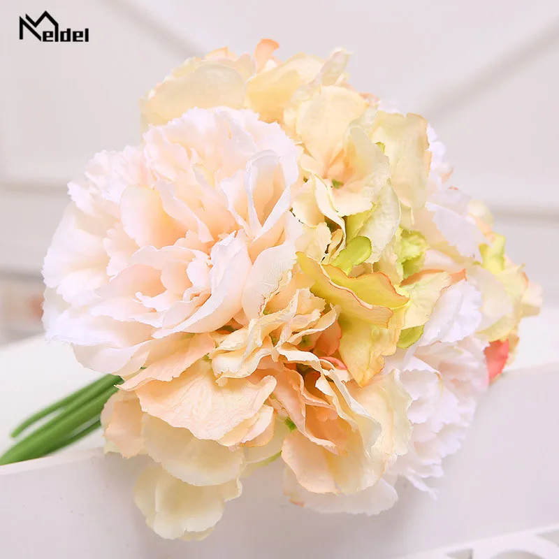Свадебный букет подружки невесты Meldel 7 головок Искусственный Пион розовый