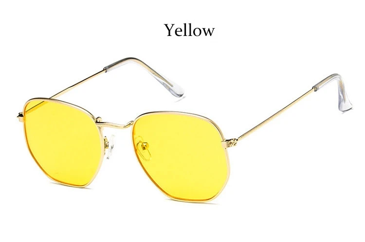 Yellow Модные квадратные солнцезащитные очки wo мужские сексуальные маленькие брендовые металлические солнцезащитные очки Женские Ретро винтажные мужские солнцезащитные очки oculos - Цвет линз: Yellow