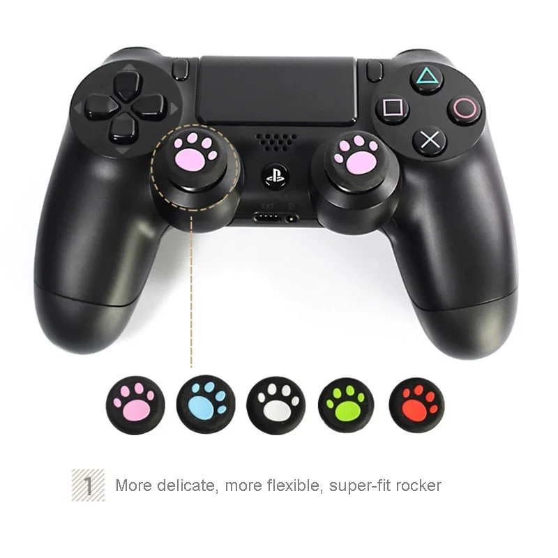 1 пара Мягкая силиконовая игровая ручка с рисунком кошачьей лапы колпачок для